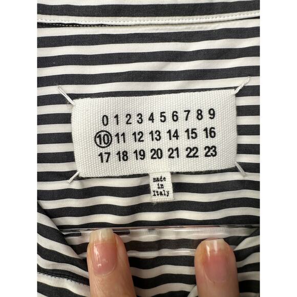 Maison Margiela Line 10 Oversized Striped Shirt Black/White Men’s US S (EU 38) - Picture 9 of 16